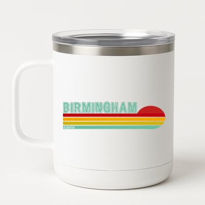 Birmingham Alabama Retro Sunset 12 oz Stainless Steel Tumbler Cup