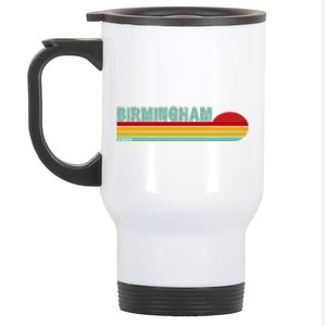 Birmingham Alabama Retro Sunset Stainless Steel Travel Mug