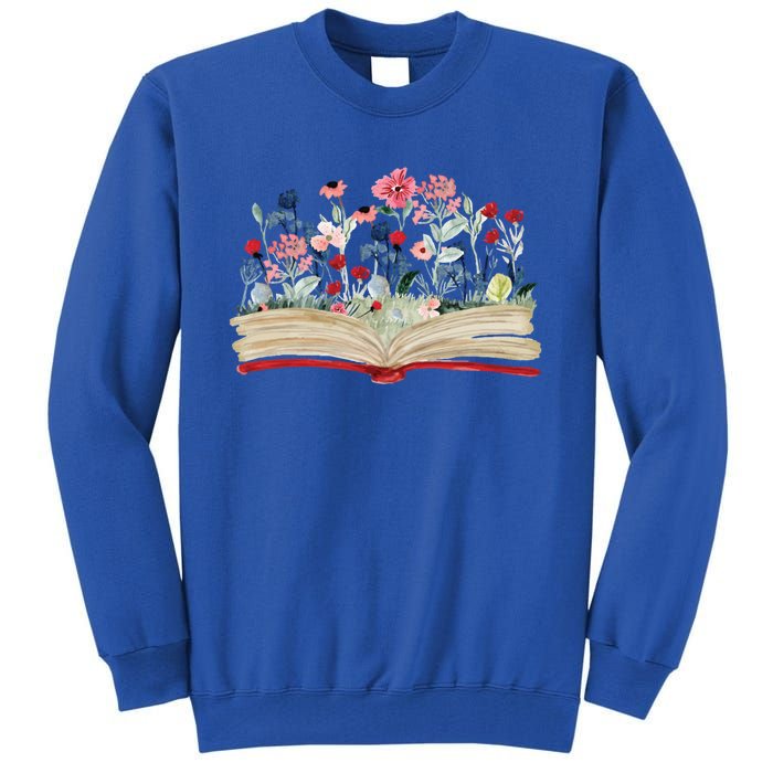 Bookworm Avid Reader Flowers Literature Funny Gift Book Reading Gift Tall Sweatshirt