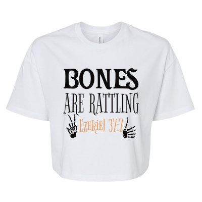 Bones Are Rattling Ezekiel 377 Funny Skeleton Halloween Bella+Canvas Jersey Crop Tee