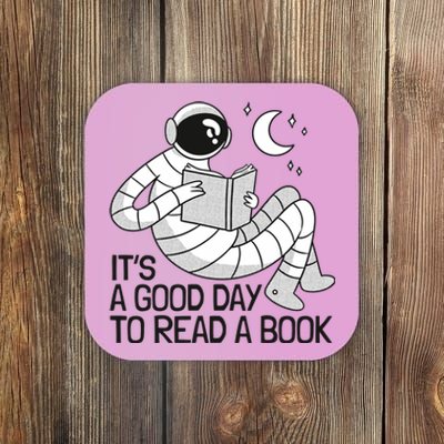 BookLover Astronaut Reading Book Bookworm Gift Coaster