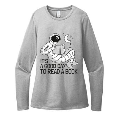 BookLover Astronaut Reading Book Bookworm Gift Womens CVC Long Sleeve Shirt