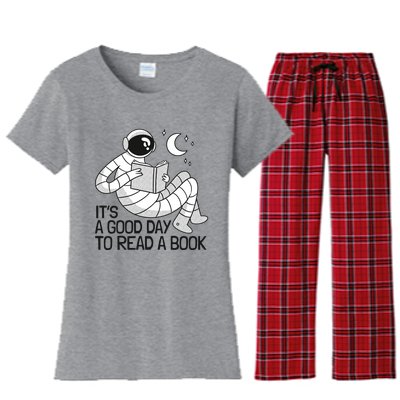 BookLover Astronaut Reading Book Bookworm Gift Women's Flannel Pajama Set