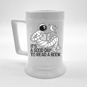 BookLover Astronaut Reading Book Bookworm Gift Beer Stein