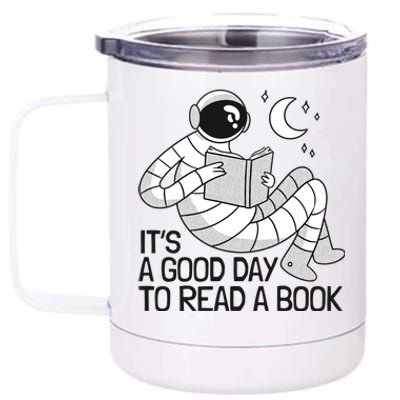 BookLover Astronaut Reading Book Bookworm Gift 12 oz Stainless Steel Tumbler Cup