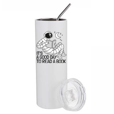 BookLover Astronaut Reading Book Bookworm Gift Stainless Steel Tumbler