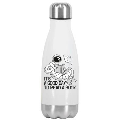 BookLover Astronaut Reading Book Bookworm Gift Stainless Steel Insulated Water Bottle