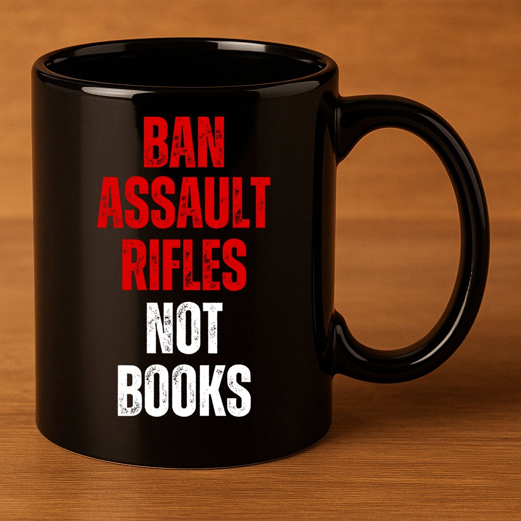 Ban Assault Rifles Not Books 11oz C Handle Ceramic Mug