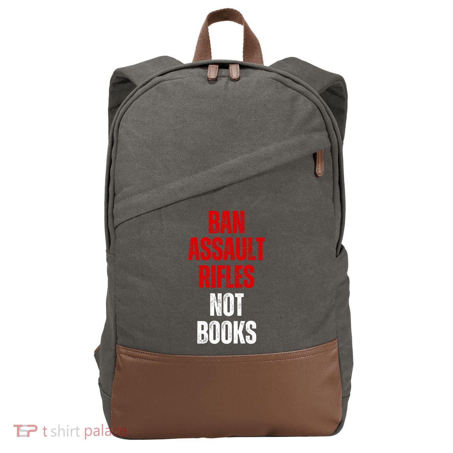 Ban Assault Rifles Not Books Cotton Canvas Backpack