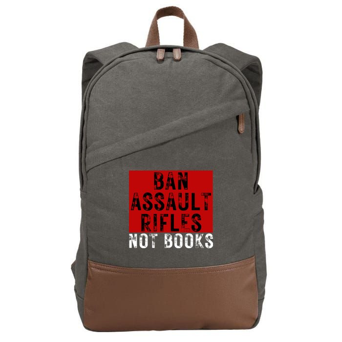 Ban Assault Rifles Not Books Cotton Canvas Backpack