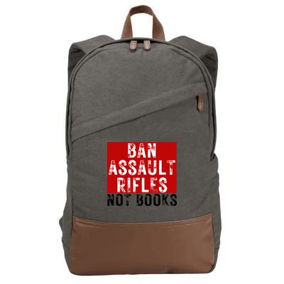 Ban Assault Rifles Not Books Cotton Canvas Backpack