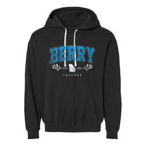 Berry Arch Retro College Athletic Sports Garment-Dyed Fleece Hoodie