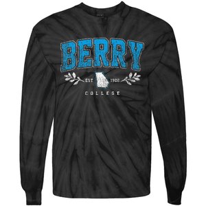 Berry Arch Retro College Athletic Sports Tie-Dye Long Sleeve Shirt