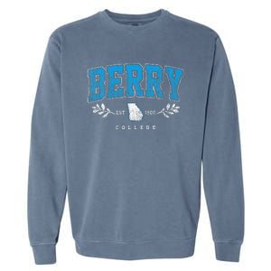 Berry Arch Retro College Athletic Sports Garment-Dyed Sweatshirt