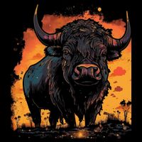 Buffalo Animal Retro Style Graphic Tees for Boy City Backpack