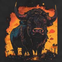 Buffalo Animal Retro Style Graphic Tees for Boy Adult Drive Performance Visor