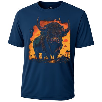 Buffalo Animal Retro Style Graphic Tees for Boy Performance Shirt