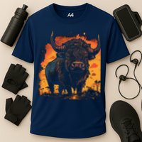 Buffalo Animal Retro Style Graphic Tees for Boy Cooling Performance Crew T-Shirt