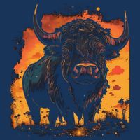 Buffalo Animal Retro Style Graphic Tees for Boy Cooling Performance Crew T-Shirt