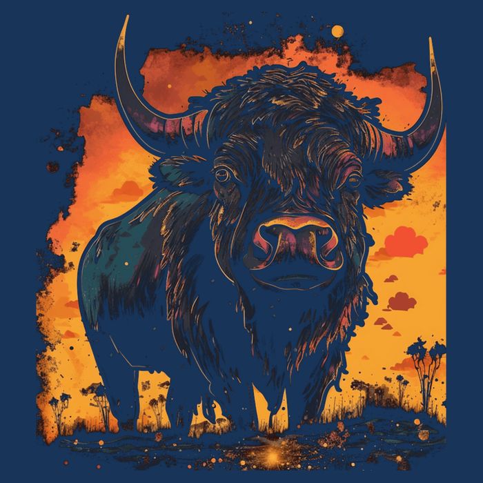 Buffalo Animal Retro Style Graphic Tees for Boy Cooling Performance Crew T-Shirt