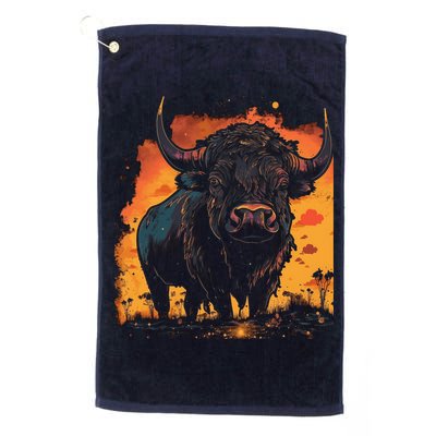Buffalo Animal Retro Style Graphic Tees for Boy Golf Towel