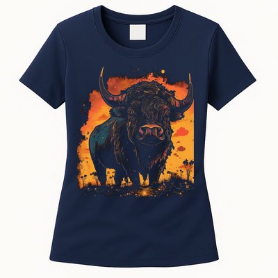 Buffalo Animal Retro Style Graphic Tees for Boy Womens T-Shirt