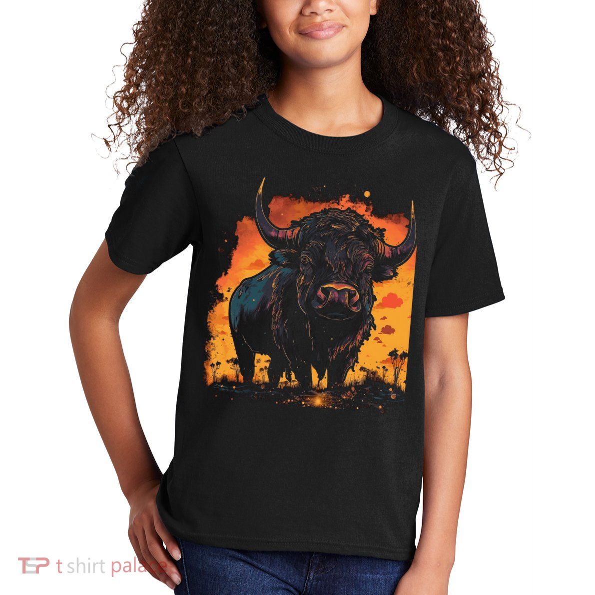 Buffalo Animal Retro Style Graphic Tees for Boy Kids T-Shirt