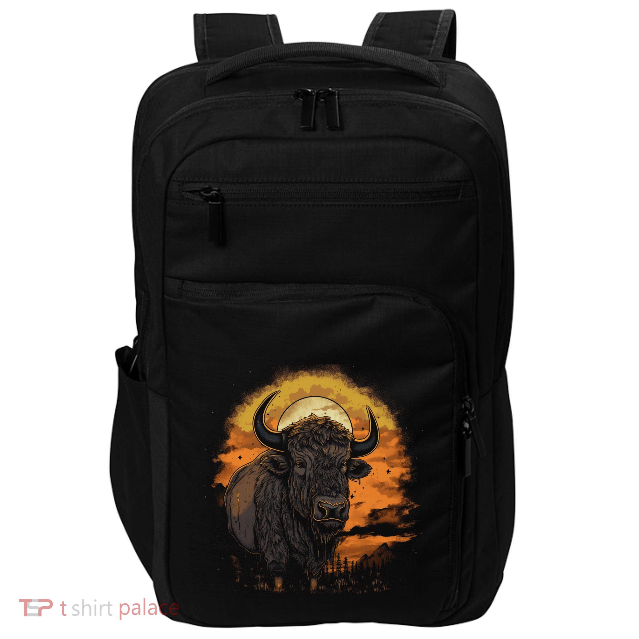 Bison Animal Retro Style Graphic Tee for Boy Girl Impact Tech Backpack