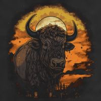 Bison Animal Retro Style Graphic Tee for Boy Girl 11oz C Handle Ceramic Mug