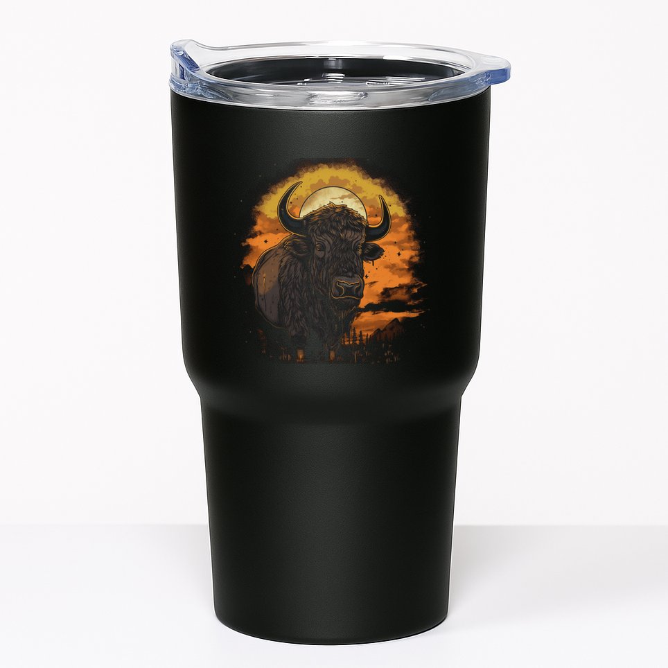 Bison Animal Retro Style Graphic Tee for Boy Girl Tumbler