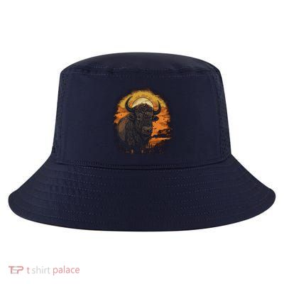 Bison Animal Retro Style Graphic Tee for Boy Girl Cool Comfort Performance Bucket Hat