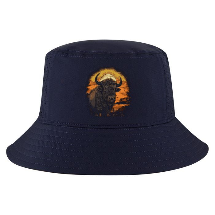 Bison Animal Retro Style Graphic Tee for Boy Girl Cool Comfort Performance Bucket Hat