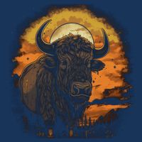 Bison Animal Retro Style Graphic Tee for Boy Girl Cool Comfort Performance Bucket Hat