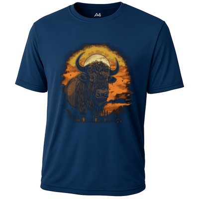Bison Animal Retro Style Graphic Tee for Boy Girl Performance Shirt
