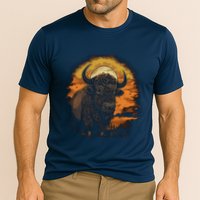 Bison Animal Retro Style Graphic Tee for Boy Girl Cooling Performance Crew T-Shirt