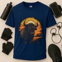 Bison Animal Retro Style Graphic Tee for Boy Girl Cooling Performance Crew T-Shirt