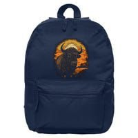 Bison Animal Retro Style Graphic Tee for Boy Girl 16 in Basic Backpack