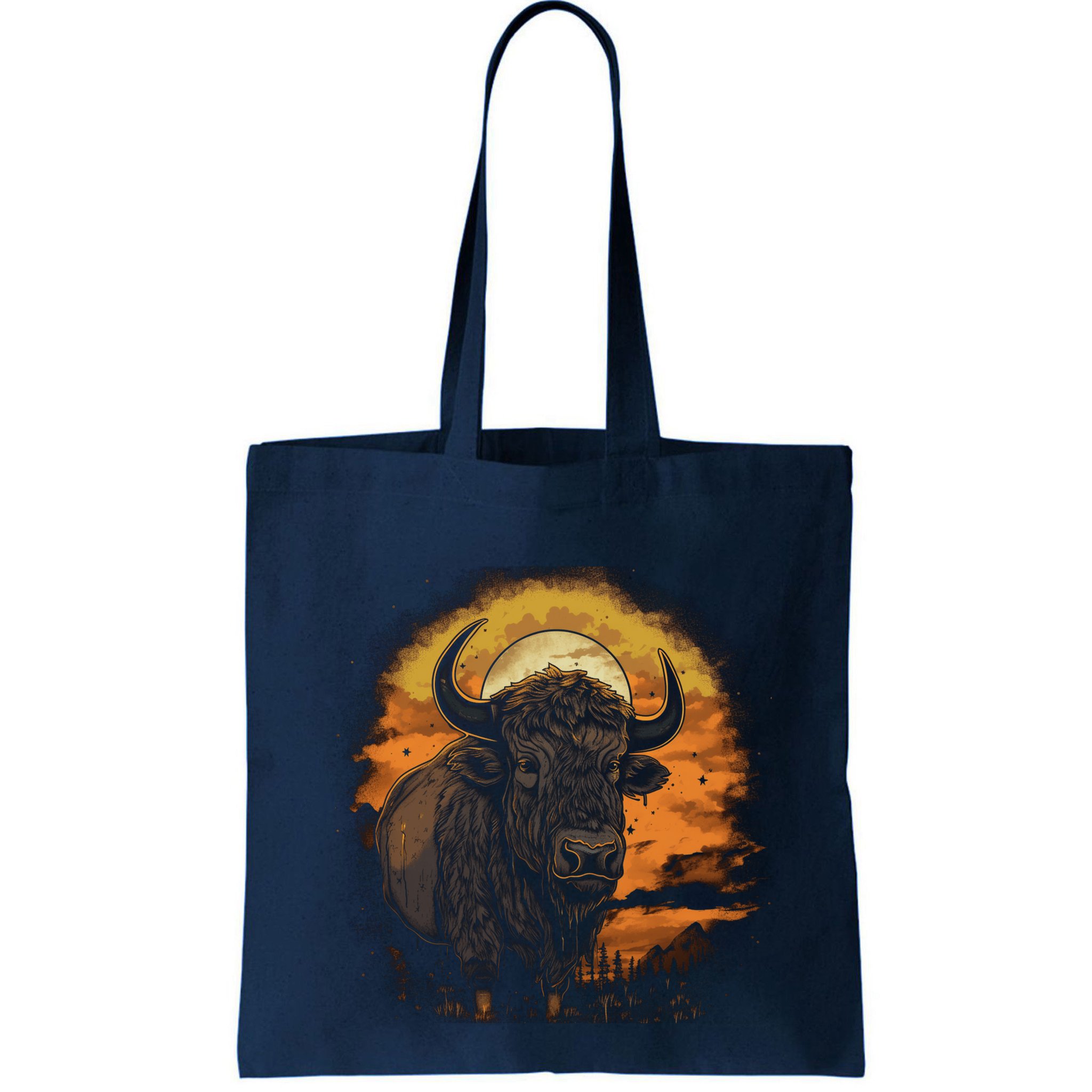 Bison Animal Retro Style Graphic Tee for Boy Girl Bag