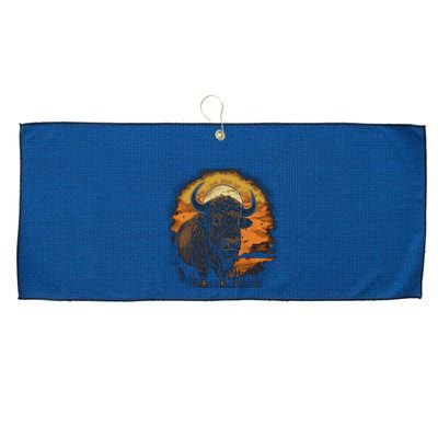 Bison Animal Retro Style Graphic Tee for Boy Girl Large Microfiber Waffle Golf Towel