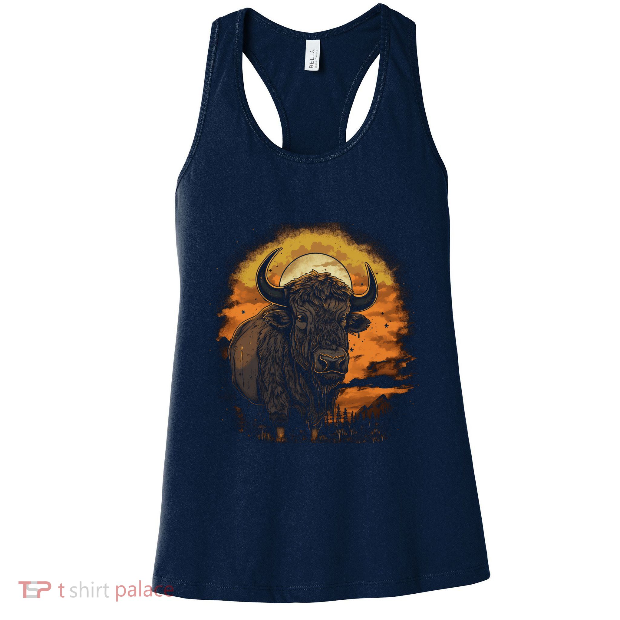 Bison Animal Retro Style Graphic Tee for Boy Girl Womens Tank Top