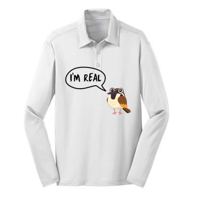 Birds Are Real Silk Touch Performance Long Sleeve Polo