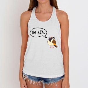 Birds Are Real Women's Knotted Racerback Tank