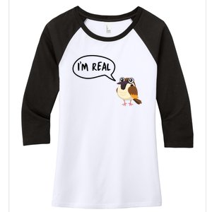 Birds Are Real Women's Tri-Blend 3/4-Sleeve Raglan Shirt