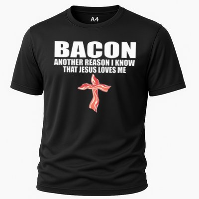 Bacon Another Reason I Know That Jesus Loves Me Funny Pork Cooling Performance Crew T-Shirt