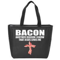 Bacon Another Reason I Know That Jesus Loves Me Funny Pork Zip Tote Bag
