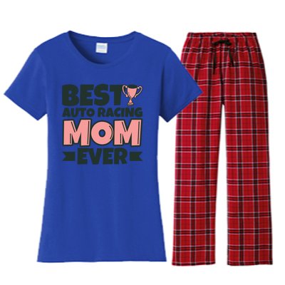 Best Auto Racing Mom Ever Mother Funny Gift Women's Flannel Pajama Set