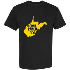 Born And Raised In The 304 West Virginia State Map Garment-Dyed Heavyweight T-Shirt