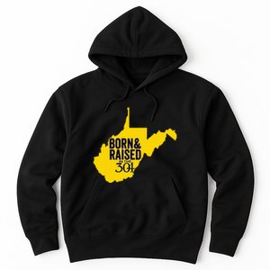 Born And Raised In The 304 West Virginia State Map Hoodie