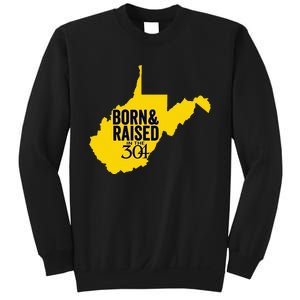 Born And Raised In The 304 West Virginia State Map Sweatshirt