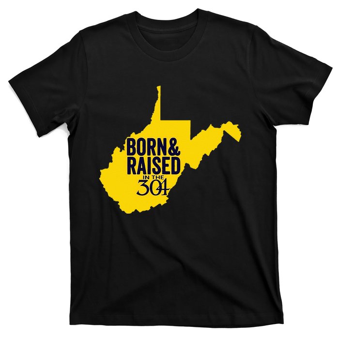 Born And Raised In The 304 West Virginia State Map T-Shirt